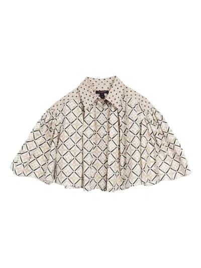 Pre-owned Louis Vuitton 2010 Monogram-print Blouse In Neutral