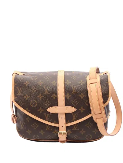 Pre-owned Louis Vuitton 2010 Monogram Saumur 30 Crossbody Bag In Brown