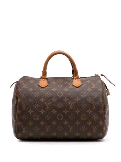 Pre-owned Louis Vuitton 2010 Monogram Speedy 30 Boston Bag In Brown