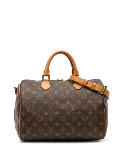 Pre-owned Louis Vuitton 2010 Monogram Speedy Bandouliere 30 Satchel In Brown