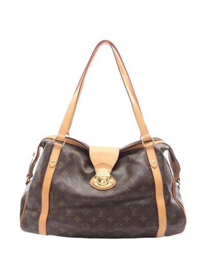 Pre-owned Louis Vuitton 2010 Monogram Stresa Shoulder Bag In Brown