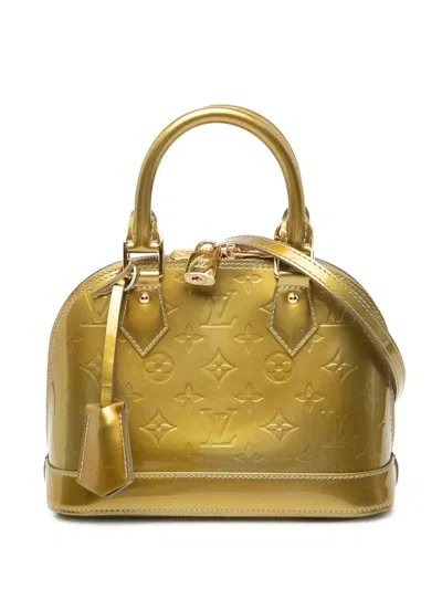 Pre-owned Louis Vuitton 2010 Monogram Vernis Alma Bb Satchel In Green