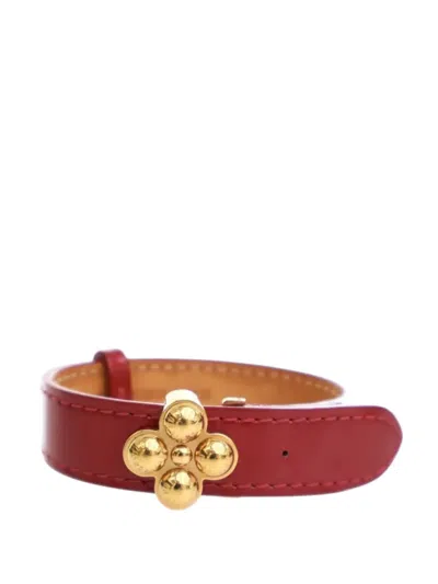 Pre-owned Louis Vuitton 2010 Monogram Vernis Bloom It Bracelet 17 Costume Bracelet In Red