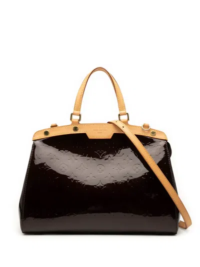 Pre-owned Louis Vuitton 2010 Monogram Vernis Brea Mm Satchel In Purple