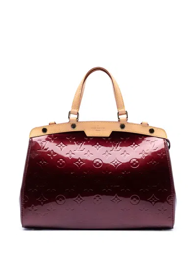 Pre-owned Louis Vuitton 2010 Monogram Vernis Brea Mm Satchel In Red