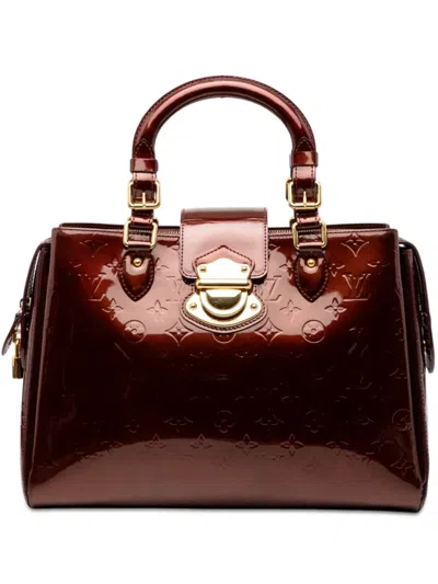 Pre-owned Louis Vuitton 2010 Monogram Vernis Melrose Avenue Handbag In Red