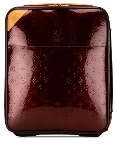 Pre-owned Louis Vuitton 2010 Monogram Vernis Pegase 45 Travel Bag In Red