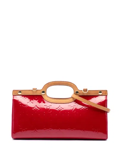 Pre-owned Louis Vuitton 2010 Monogram Vernis Roxbury Drive Satchel In Red