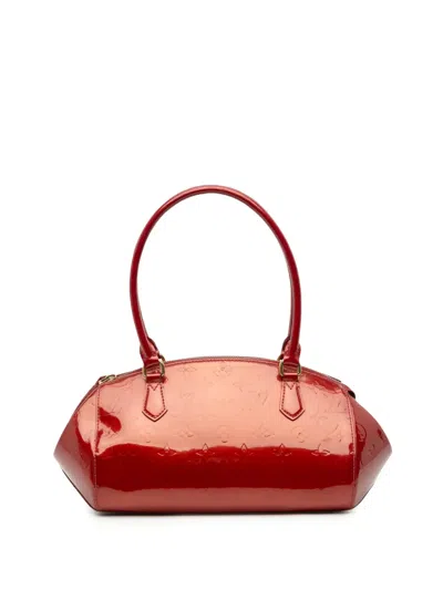 Pre-owned Louis Vuitton 2010 Monogram Vernis Sherwood Pm Shoulder Bag In Red