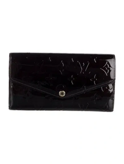 Pre-owned Louis Vuitton 2010 Monogram Vernis Wallet In Black