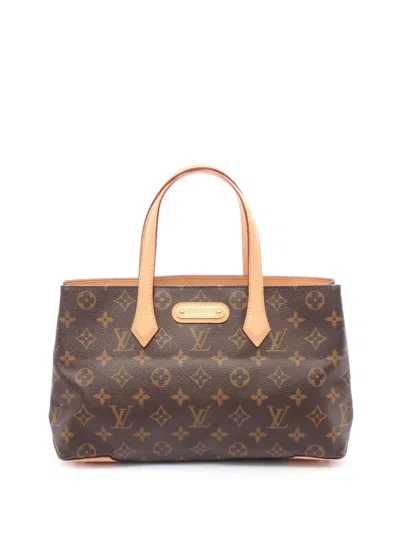 Pre-owned Louis Vuitton 2010 Monogram Wilshire Pm Handbag In Brown