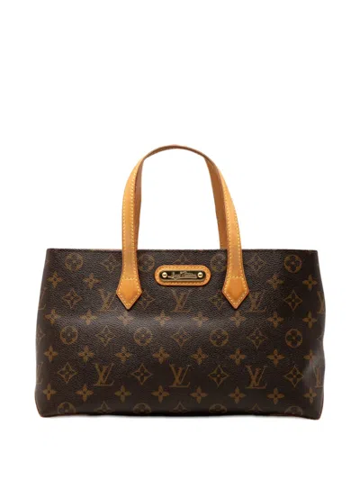 Pre-owned Louis Vuitton 2010 Monogram Wilshire Pm Handbag In Brown