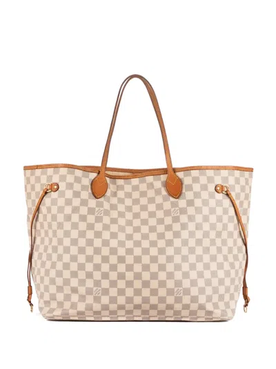 Pre-owned Louis Vuitton 2010 Neverfull Gm Damier Azur Tote Bag In Neutral
