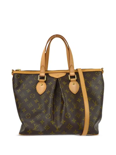 Pre-owned Louis Vuitton 2010 Palermo Pm Two-way Tote Bag In Brown