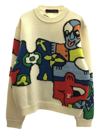 Pre-owned Louis Vuitton 2010 Patterned Jumper In Neutral