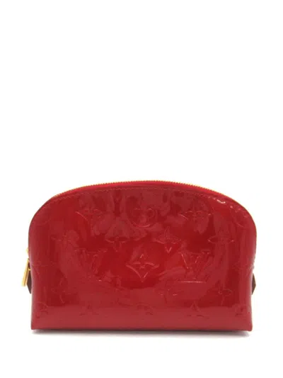 Pre-owned Louis Vuitton 2010 Pochette Make-up Bag In Red