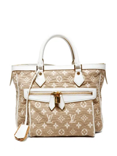 Pre-owned Louis Vuitton 2010 Saba Cabas Mm Tote Bag In Neutral