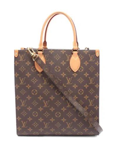 Pre-owned Louis Vuitton 2010 Sac Plat Pm Handbag In Brown