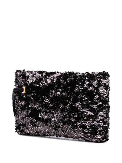 Pre-owned Louis Vuitton 2010 Sequins Rococo Pochette Clutch Bag In Black