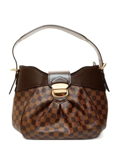 Pre-owned Louis Vuitton 2010 Sistina Pm Damier Shoulder Bag In Brown