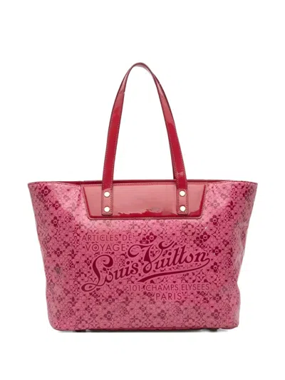 Pre-owned Louis Vuitton 2010 Takashi Murakami Coated Canvas Cosmic Blossom Pm Tote Bag In Pink