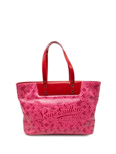 Pre-owned Louis Vuitton 2010 Takashi Murakami Coated Canvas Cosmic Blossom Pm Tote Bag In Pink
