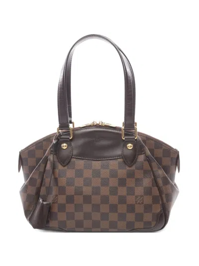 Pre-owned Louis Vuitton 2010 Verona Pm Damier Ebene Shoulder Bag In Brown