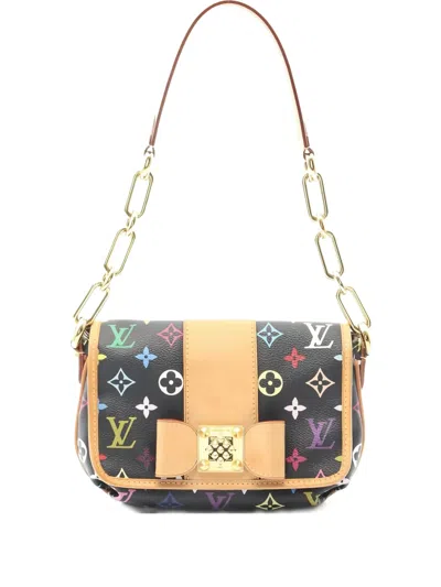 Pre-owned Louis Vuitton 2010 X Takashi Murakami Patty Monogram Multicolor Shoulder Bag In Black