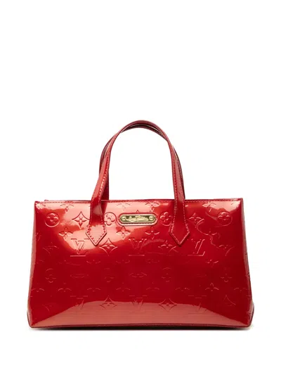 Pre-owned Louis Vuitton 2010-2019 Monogram Vernis Wilshire Pm Handbag In Red