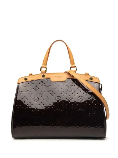 Pre-owned Louis Vuitton 2010-2020 Monogram Vernis Brea Mm Satchel In Purple