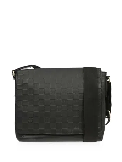 Pre-owned Louis Vuitton 2010-2020s Damier Infini District Pm Shoulder Bag In Black
