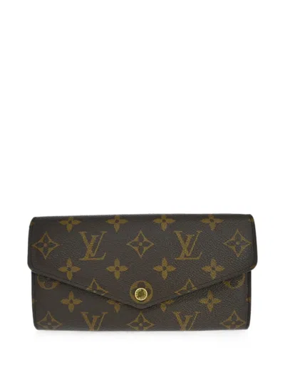 Pre-owned Louis Vuitton 2010-2020s Monogram Portefeuille Sarah Wallet In Brown
