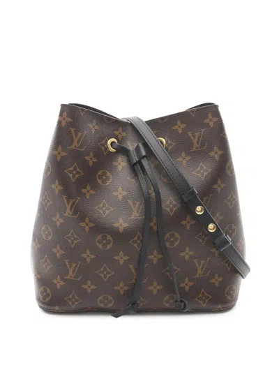 Pre-owned Louis Vuitton 2010-2025 Monogram Neonoe Mm Bucket Bag In Brown