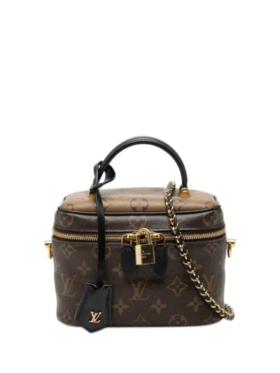 Pre-owned Louis Vuitton 2010-2025 Monogram Reverse Vanity Pm Satchel In Brown
