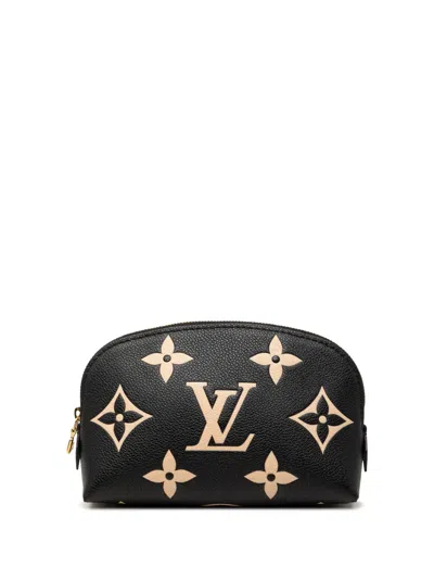 Pre-owned Louis Vuitton 2010-2026 Bicolor Monogram Empreinte Giant Cosmetic Pouch In Black