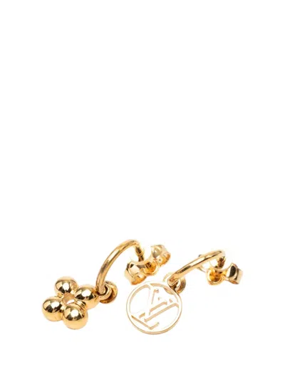 Pre-owned Louis Vuitton 2010-2026 Gold Plated Blooming Push Back Earrings Costume Earrings