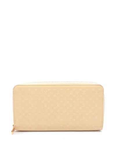 Pre-owned Louis Vuitton 2010-2026 Leather Monogram Zippy Wallet Long Wallets In Yellow