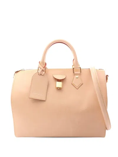 Pre-owned Louis Vuitton 2010-2026 Leather Speedy Soft 30 Boston Bag In Neutral