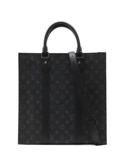 Pre-owned Louis Vuitton 2010-2026 Monogram Eclipse Sac Plat Satchel In 黑色