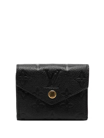 Pre-owned Louis Vuitton 2010-2026 Monogram Empreinte Victorine Wallet Small Wallets In Black