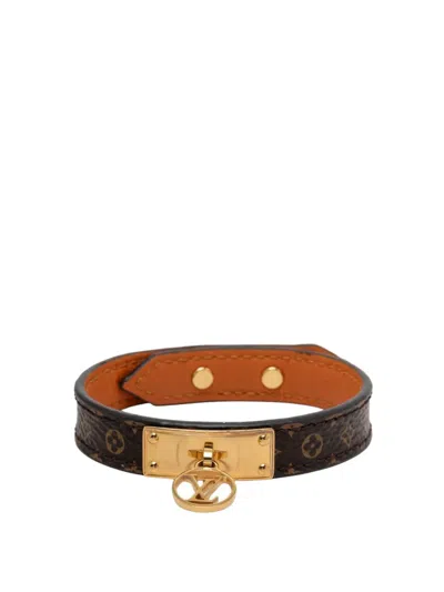 Pre-owned Louis Vuitton 2010-2026 Monogram Logomania Bracelet 17 Costume Bracelet In Brown