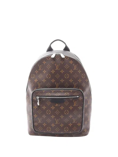 Pre-owned Louis Vuitton 2010-2026 Monogram Macassar Josh Nv Backpack In Brown