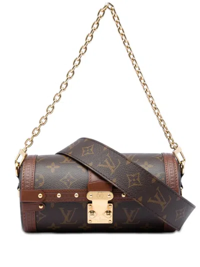 Pre-owned Louis Vuitton 2010-2026 Monogram Papillon Trunk Satchel In Brown