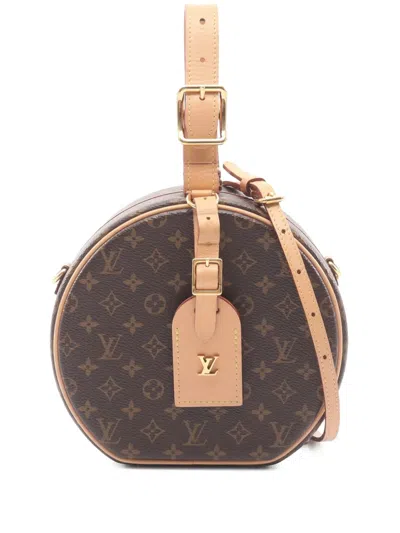 Pre-owned Louis Vuitton 2010-2026 Monogram Petite Boite Chapeau Satchel In Brown