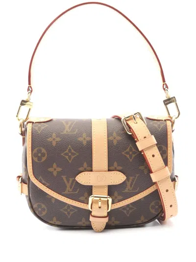 Pre-owned Louis Vuitton 2010-2026 Monogram Saumur Bb Satchel In Brown