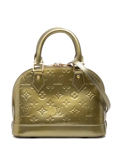 Pre-owned Louis Vuitton 2010-2026 Monogram Vernis Alma Bb Satchel In Green