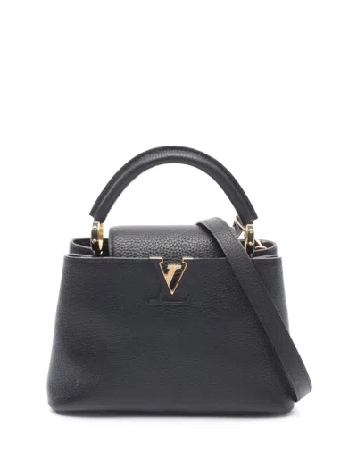 Pre-owned Louis Vuitton 2010-2026 Taurillon Capucines Bb Satchel In Black
