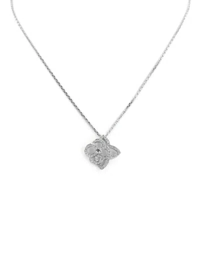 Pre-owned Louis Vuitton 2010s  18kt White Gold Diamond Pendant Necklace In Silver