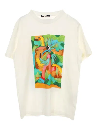 Pre-owned Louis Vuitton 2010s Abstract-print Crew-neck T-shirt In White