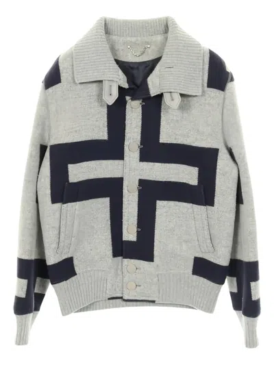 Pre-owned Louis Vuitton 2010s Anaplana Geometric Jacket In Gray